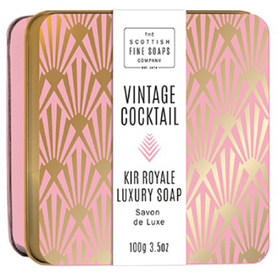 Vintage Cocktail Kir Royale Soap Metalldose